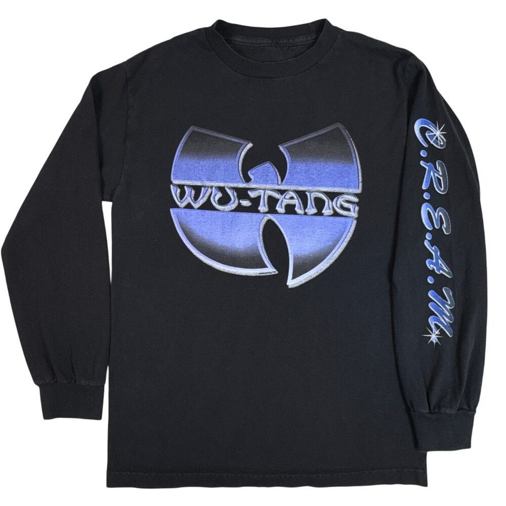 Wu-Tang Clan CREAM Long Sleeve T-Shirt Black Blue Logo Rap Hip Hop XS